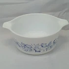 Pyrex Vintage COLONIAL MIST 1.5L Casserole Bowl  474-B White With Blue Flowers