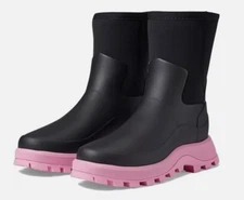 Hunter City Explorer Short Boot Black/Pink Fizz 11 M