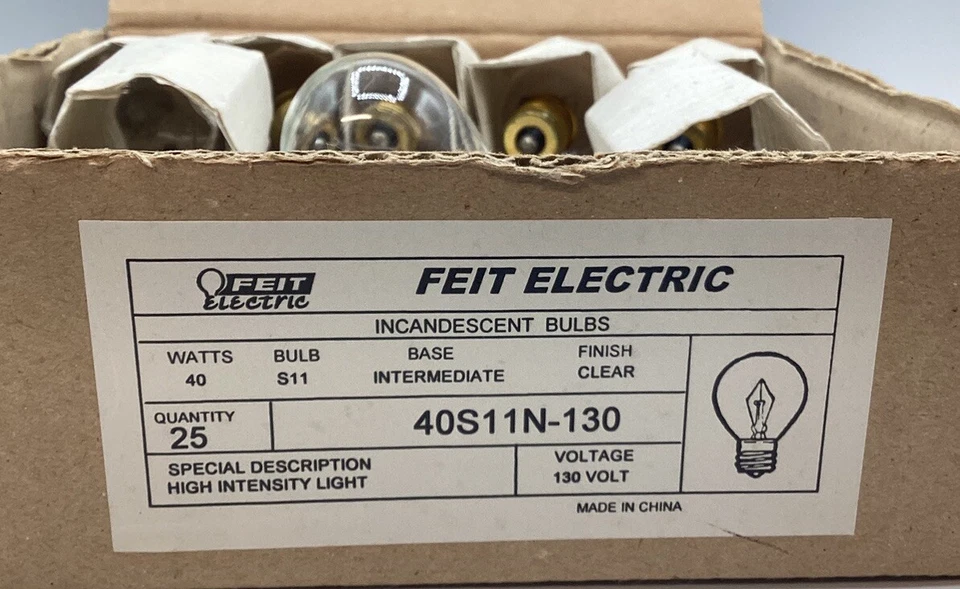 22 Clear Feit 40w S11 High Intensity Light Intermediate Base 40S11N-130 - Image 2 of 2