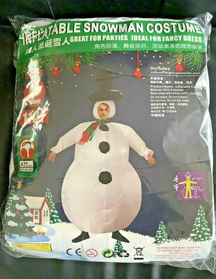 Inflatable Snowman Costume for Adults Size Large