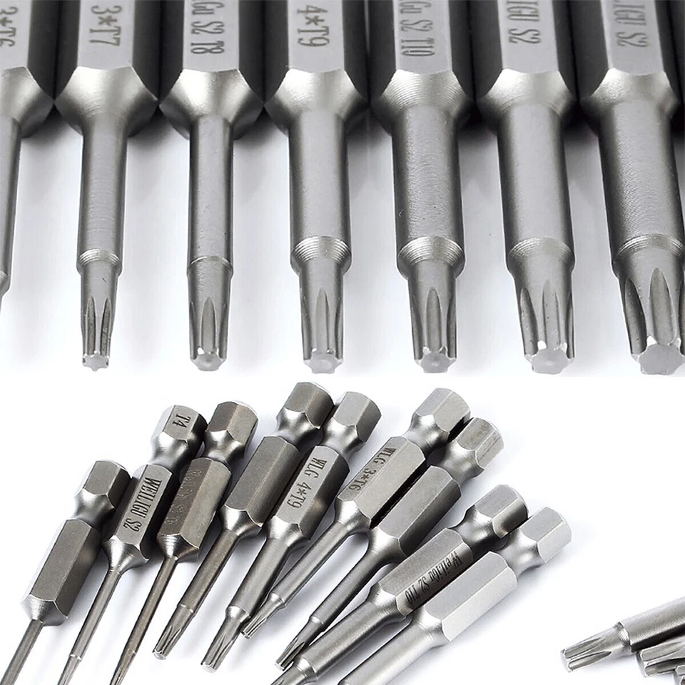 Solid Torx Screwdriver Bits  Impact Socket Driver Magnetic Repair Tool 1/4T3-T50 - Image 4 of 4