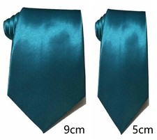Men Plain Satin Silky Tie Skinny Standard Classic Wide Wedding Business Prom UK