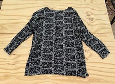 Vintage Ready To Wind-Down (R.T.W) Mini Shift Dress Long Sleeve Black Gray Large