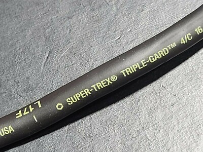 TPC 85098 16/4C Super-Trex Triple-Gard Flexible SOOW Power Cable Cord Black/10ft