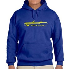 1965 1966 Ford Mustang Convertible Royal Blue Hoodie Sweatshirt FREE SHIP