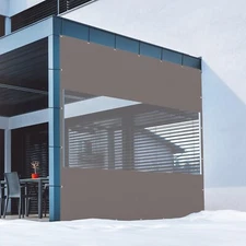 Domi 7x8FT Translucent Plastic Pravicy Curtains w/Eyelets,Elastic ropes,Gray