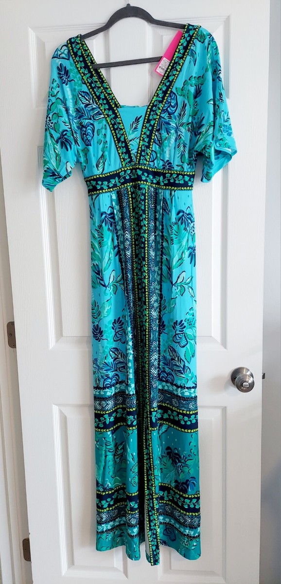 Lilly Pulitzer NWT Ilia Maxi Dress Seabreeze Plant One On You Size 6 | eBay
