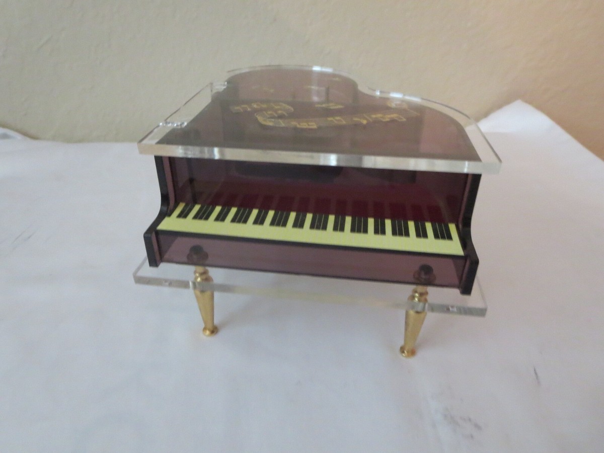 Vintage Laurel Lucite Piano Jewelry Music Box Made In Japan UK