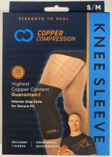 Copper Compression Knee Sleeve Copper Infused Small/Medium BS3 FREE SHIPPING!