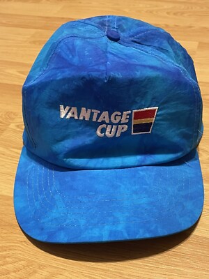 Vintage Vantage Cup Senior PGA Golf Tour Hat Neon Blue Nylon  display picture 1
