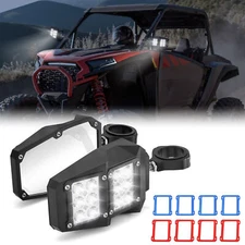 2PCS UTV Side Rear View Mirrors w/ Light for Polaris RZR 900 XP 1000 CAN-AM X3