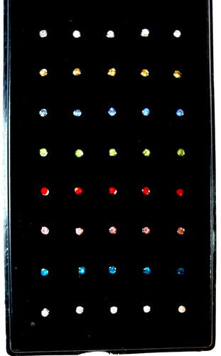 set of 40 pcs women surgical steel nose multicolor studs - Picture 2 of 2