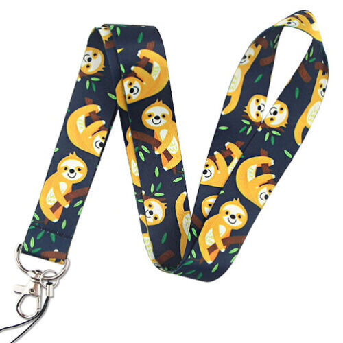 SLOTH LANYARD Badge Card Office Holder Key Travel Strap Birthday Christmas Gift - Picture 1 of 2