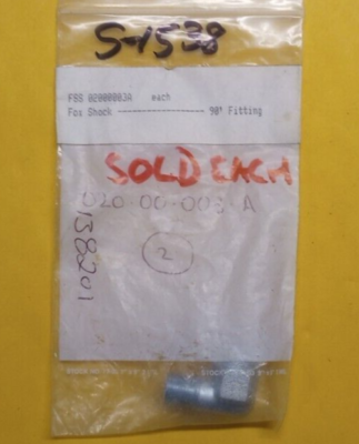 Fox Shocks NOS 90 Degree Fitting FSS02000003A 706331 S-1538 | eBay