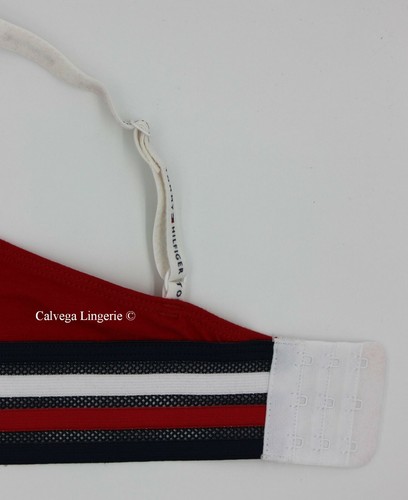 NUEVO CON ETIQUETAS TOMMY HILFIGER R70T602 Bralette Clásico Algodón Inalámbrico Acolchado, Rojo Manzana - Imagen 5 de 8
