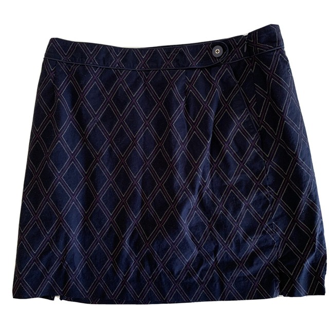 Bobby Jones Women's Golf Skort Skirt Size 14 Blue Diamond Shape Pattern