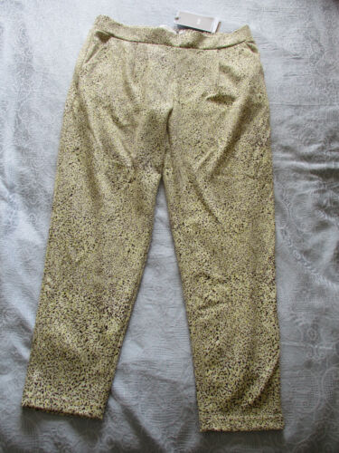 ICHI- YELLOW/BROWN PATTERNED, 3/4 LENGTH LEGGINGS/TROUSERS - SIZE L | eBay