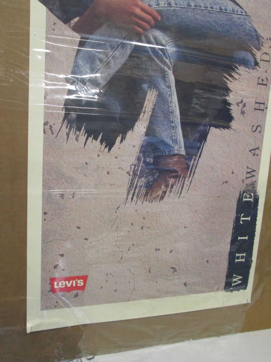 Vintage Levi's white washed 1990's poster Ad Advertisement Vintage Levi's white washed 1990's poster Ad Advertisement