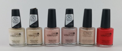 6 PACK CND VINYL LUX NAIL POLISH MIXED LOT COLORS IN DESCRIPTION