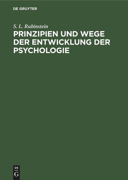Prinzipien Und Wege Der Entwicklung Der Psychologie S. L. Rubinstein-image