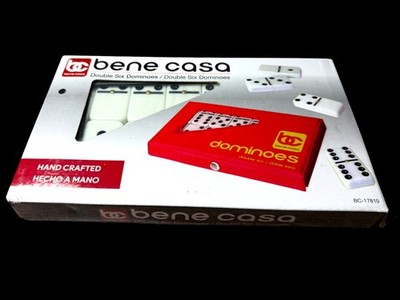 Bene Casa Double Six Dominoes Set Sealed Red Case Hand Crafted Classic Game