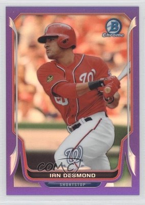 2014 Bowman Chrome Purple Refractor 86/150 Ian Desmond #193 2x3