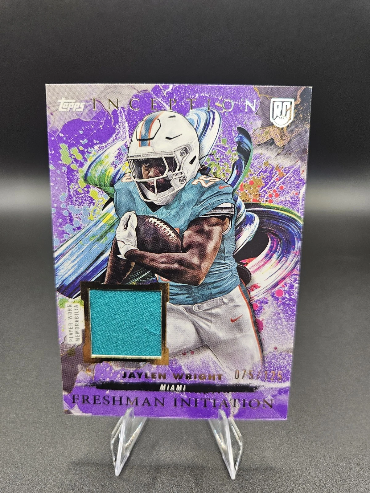Jaylen Wright Topps Inception Freshman Initiation Relics #FI25 Purple