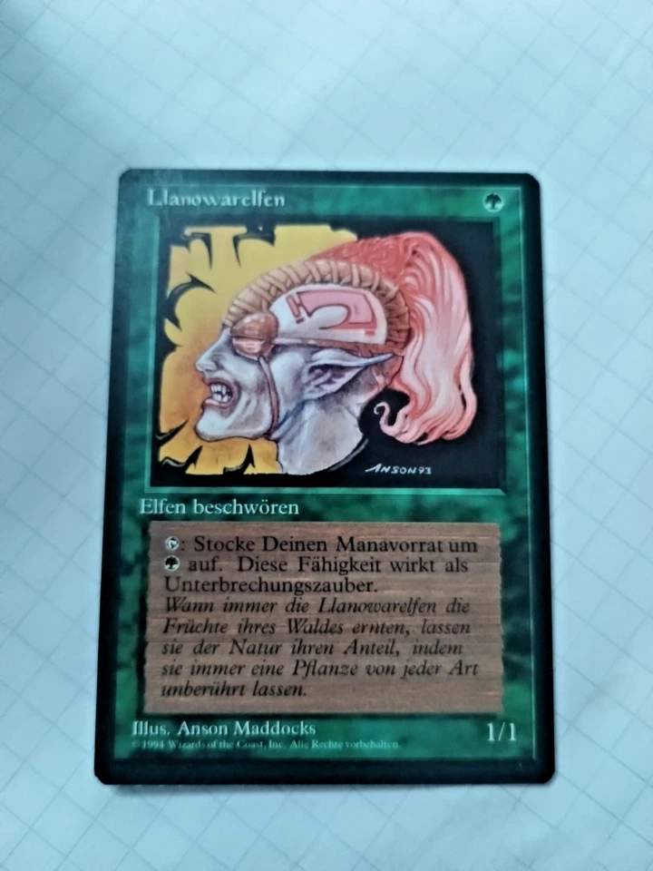 MTG Llanowar Elves (Llanowarelfen) German FBB Regular Miscut - Uncirculated - Image 2 of 3