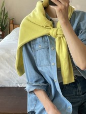 BODEN gelbe 100% Kaschmir Eva Strickjacke M