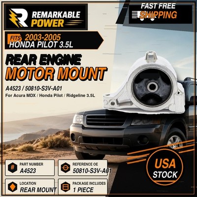 For 01-10 Acura MDX Honda Pilot Ridgeline 3.5L Rear Engine Motor Mount A4523