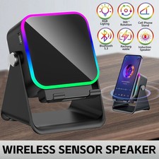 Bluetooth Speaker Wireless Induction Speaker Phone Stand RGB Light For iPhone US