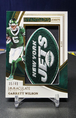 2025 Panini Immaculate Collection Gold /49 Garrett Wilson Jets Patch Logo READ 