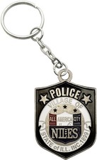 NILES POLICE DEPARTMENT SHOULDER PATCH METAL KEY FOB