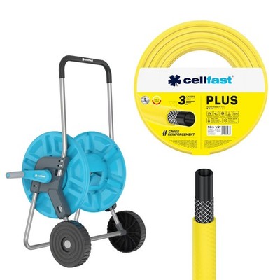 Wasserschlauch Gartenschlauch 1/2 Zoll 50 m + Schlauchwagen Cellfast Plus