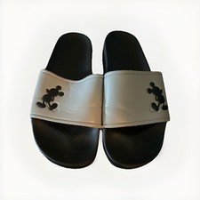 Disney Slides Men Size: 10.5 Black Gray with Mickey Mouse Beach Summer