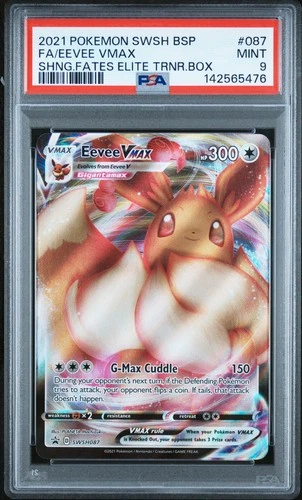 2021 POKEMON SWSH SHINING FATES ELITE TRAINER BOX #087 FULL ART/EEVEE VMAX PSA 9
