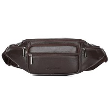 Genuine Leather Fanny Pack Waist Bag for Men Women Hip Bum Bag Travel 24Coffee
