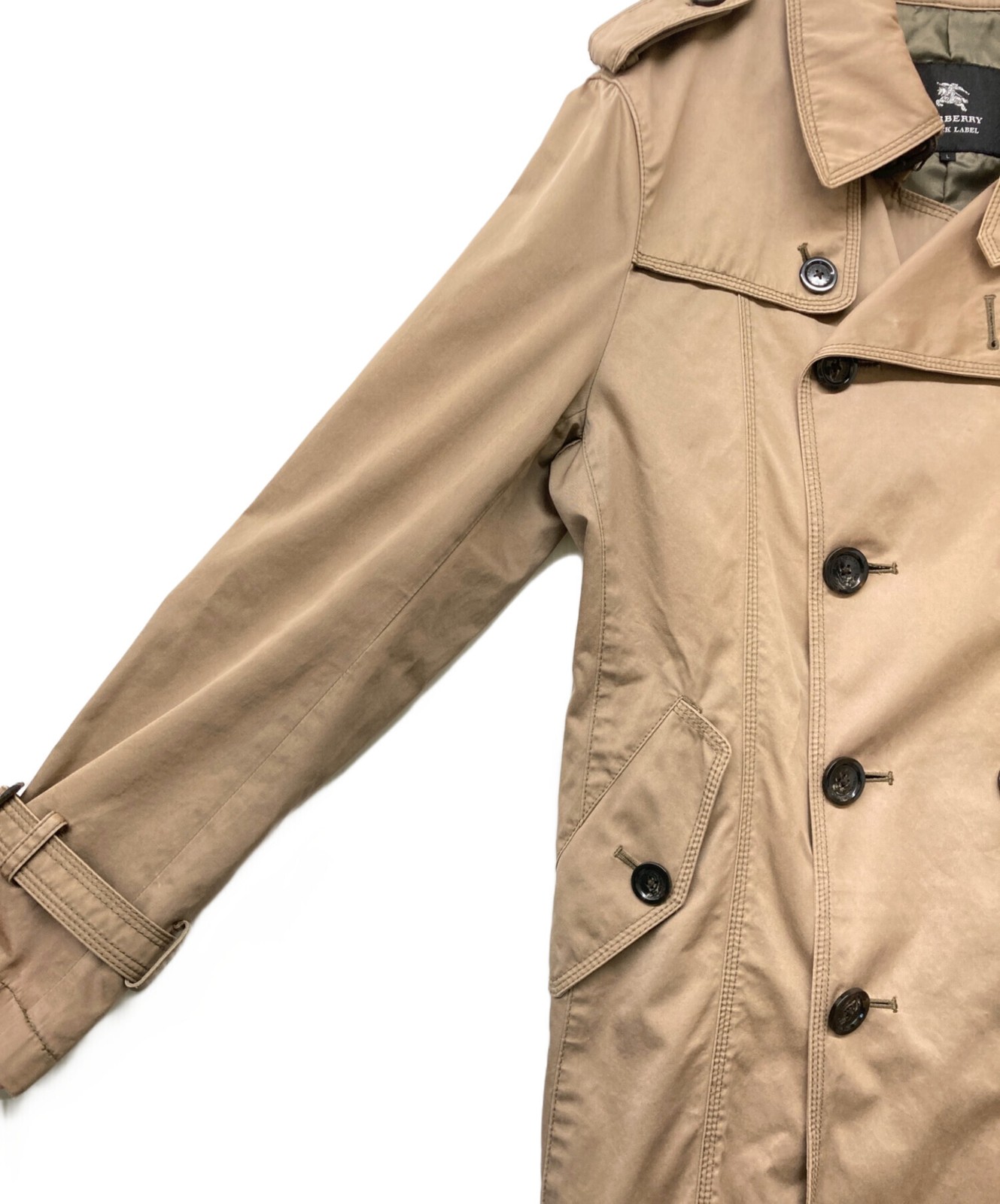 BURBERRY BLACK LABEL Men's Belted Trench Coat BMA46-306-44 Beige Used Size L thumbnail 4