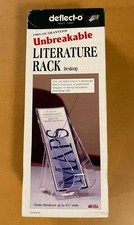 Deflect-o Clear Stand-Tall Wall Mount Desktop Leaflet Literature Rack Holder