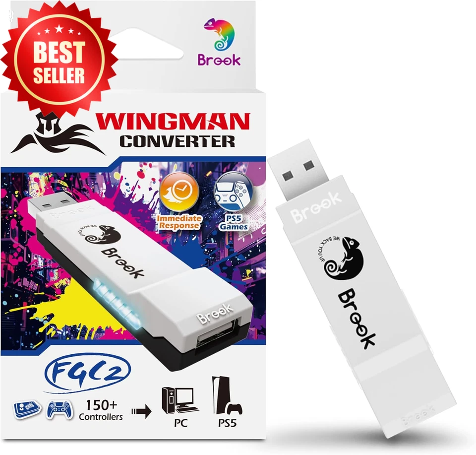 Brook Wingman FGC2 Converter– Arcade Joystick Adapter for PS5 & PC Supports All
