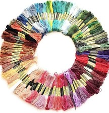 100Stk Stickgarn Baumwolle Nähgarn Set Knüpfgarn – 8m Bunte Wolle Baumwolle