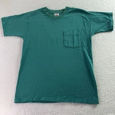 Vintage BVD Blank Selvedge Pocket T-Shirt Mens Teal Green Size Medium 90s