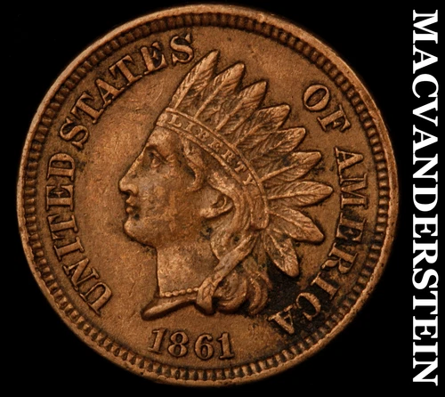 1861 Indian Head Cent- Extra Fine- Semi Key Better Date No Reserve #J1155