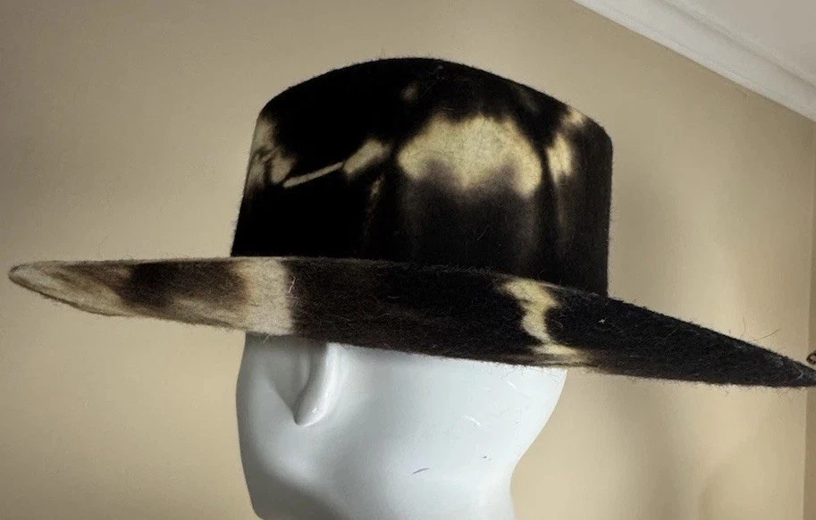 FREE PEOPLE x ASN Rodeo In LA Cowboy Hat Brown Tie-dyed WOOL Made USA NWD $148 - Image 2 of 4