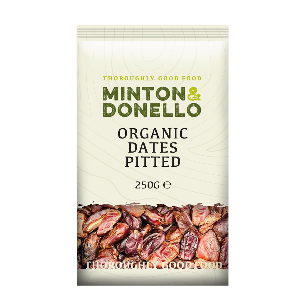 Minton & Donello Organic Pitted Dates Dried Fruit 6 x 250g
