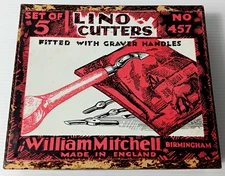 Vintage William Mitchell Lino Cutters Set of 5 No 457 1930s