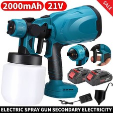 With 2 Batteries High Pressure Cordless Paint Sprayer Electric HVLP Spray Gun US