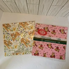 Vintage Bunny Rabbit Wrapping Paper Sheets Cleo American Greetings Easter Occasi