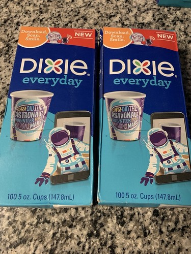 2 Boxes Dixie 5oz All Purpose Cups 100 Ct Disposable Paper Riddle Romp ...