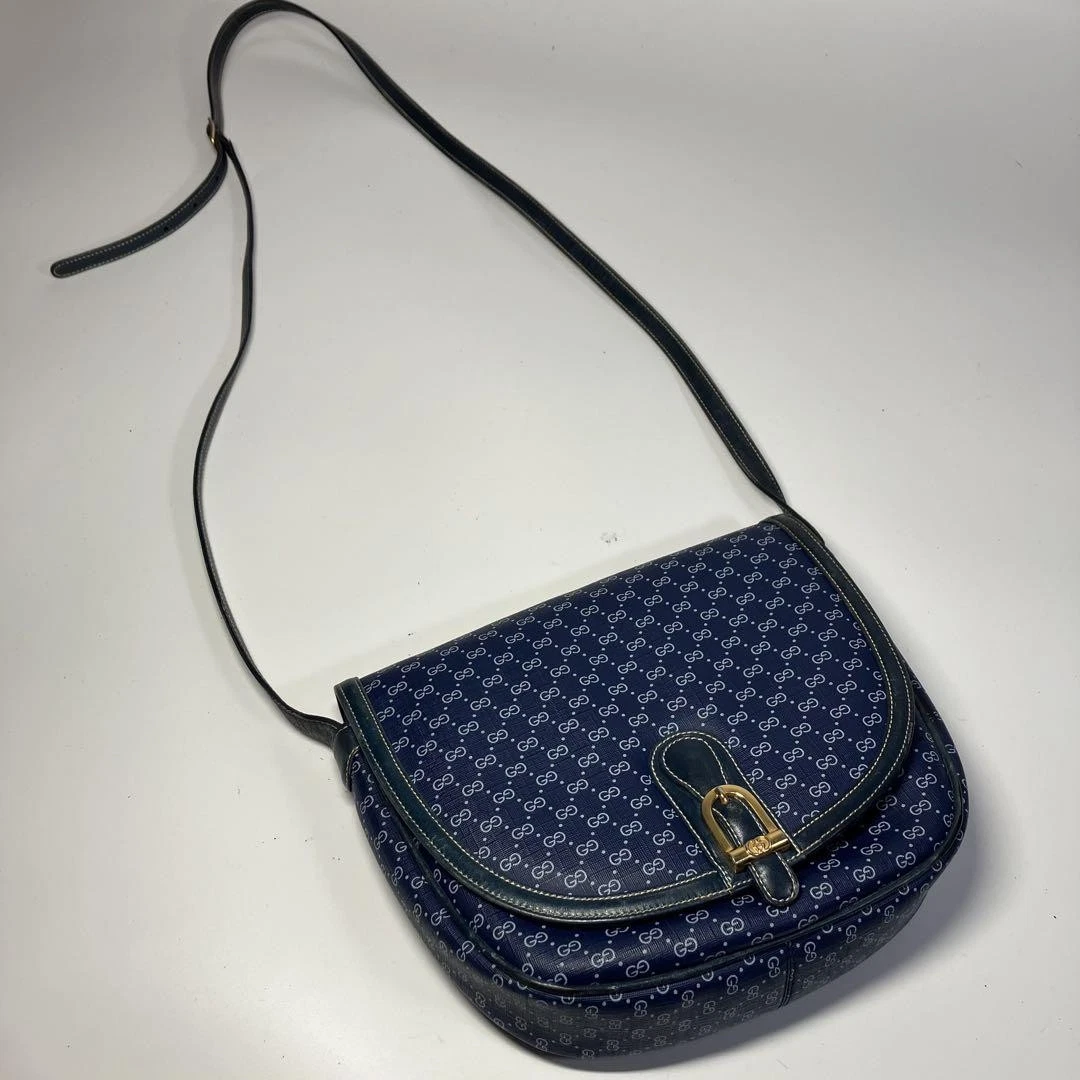 Gucci ancien sac à bandoulière Microgg vintage bleu marine m2_0424